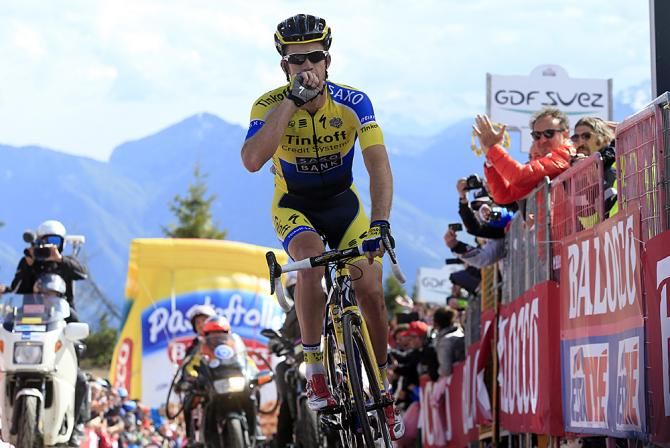 Michael Rogers (Tinkoff-Saxo) wins his second stage of the 2014 Giro d'Italia