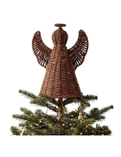 Rattan Angel Christmas Tree Topper
