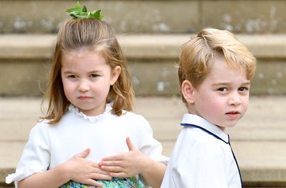 prince george and princess charlotte at Princess Eugenie's wedding.