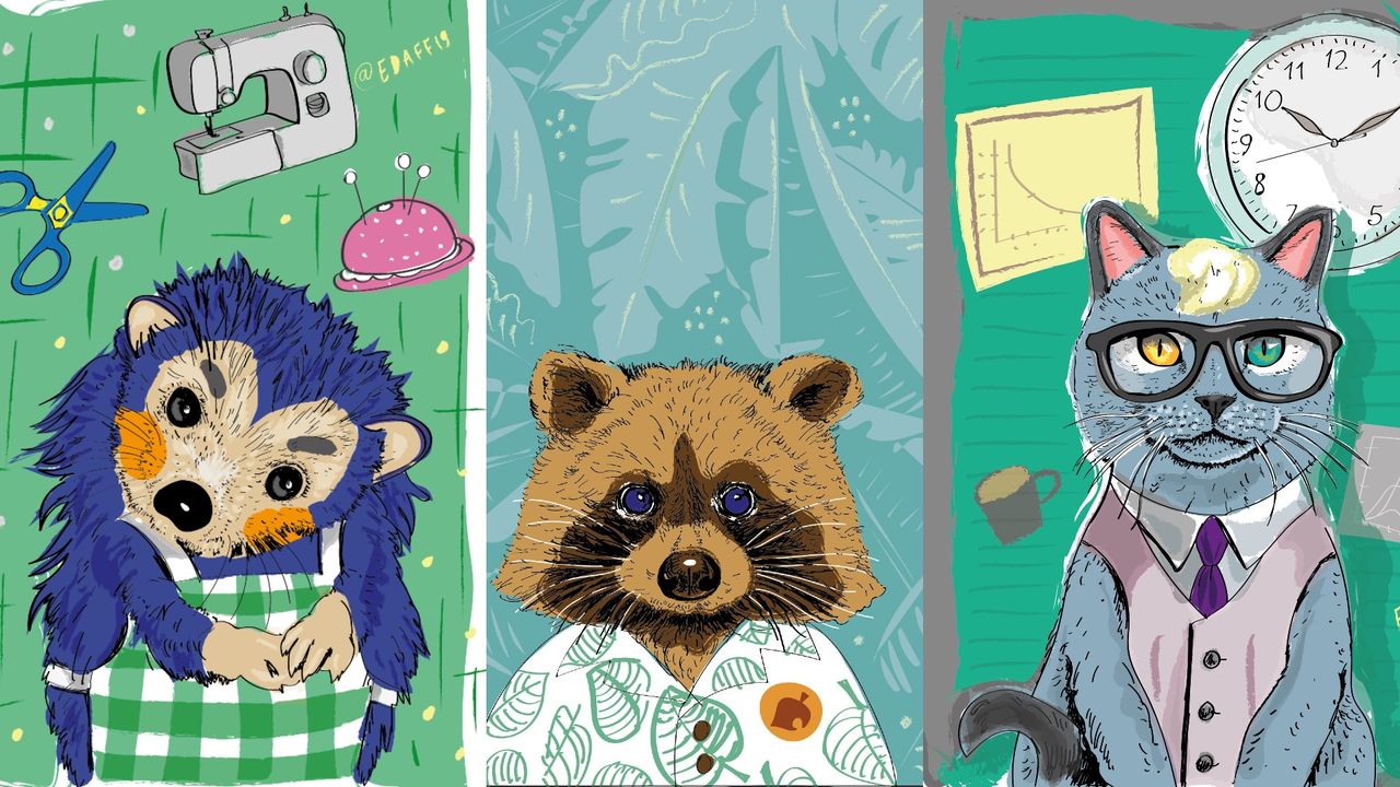 Animal Crossing: New Horizons realistic portraits fan art
