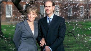 Prince Edward And His Fiancee Sophie Rhys-jones on the day they announced their engagement