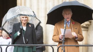 King Charles III and Camilla, Queen Consort at the unveiling of the Queen Elizabeth II statue