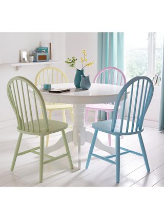 Littlewood pastel coloured dining chairs