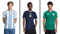 The Argentina, Scotland and Mexico World Cup 2026 jerseys being worn by models