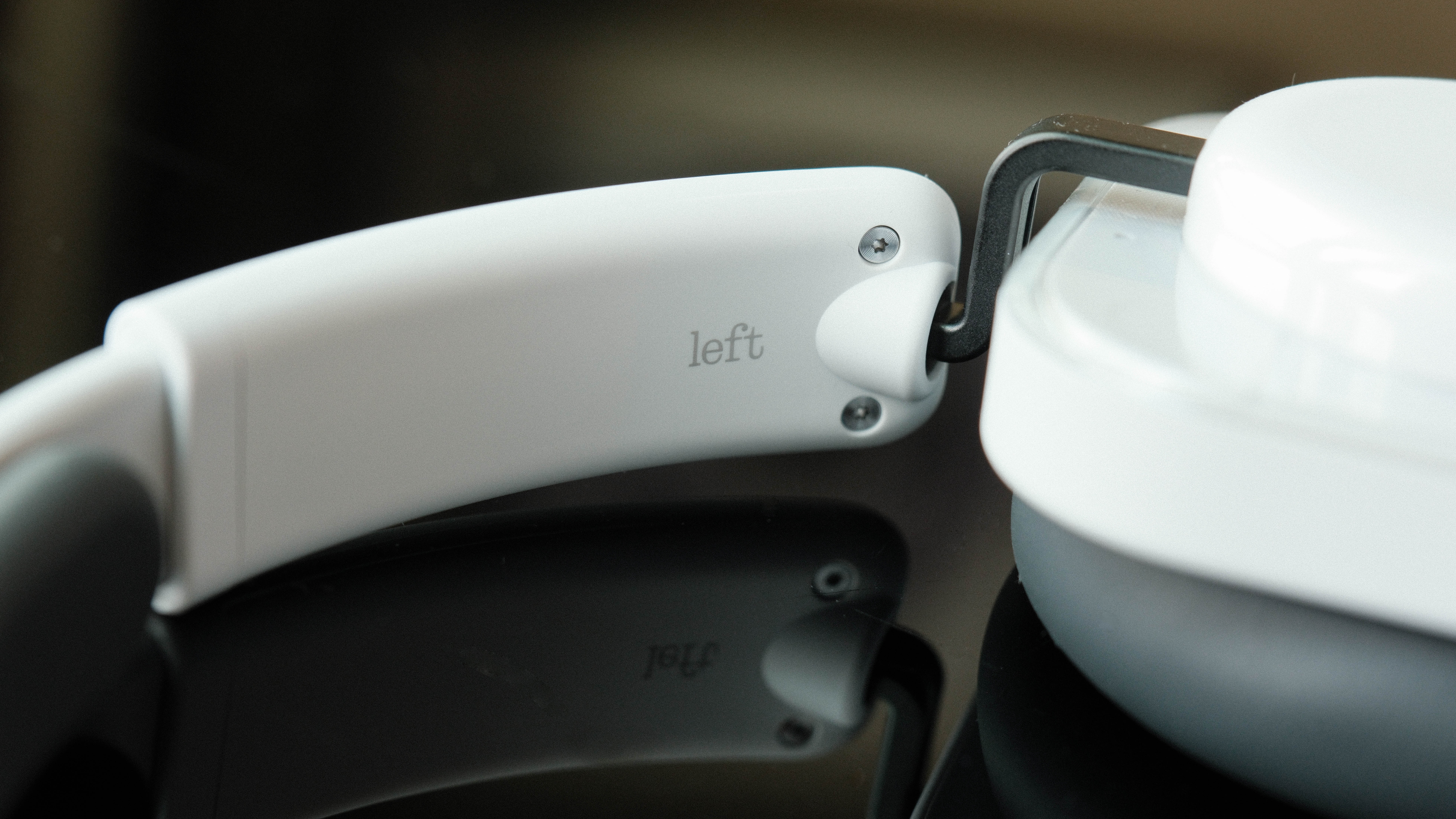 Close-up of left arm hinge on Nothing Headphones (a)