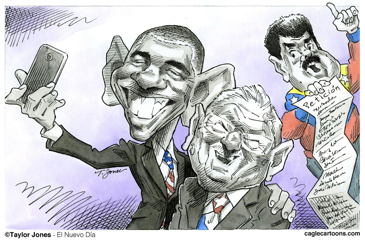 Obama cartoon World Castro Obama