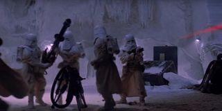 Snowtroopers attack the rebel base on Hoth in Star Wars: The Empire Strikes Back