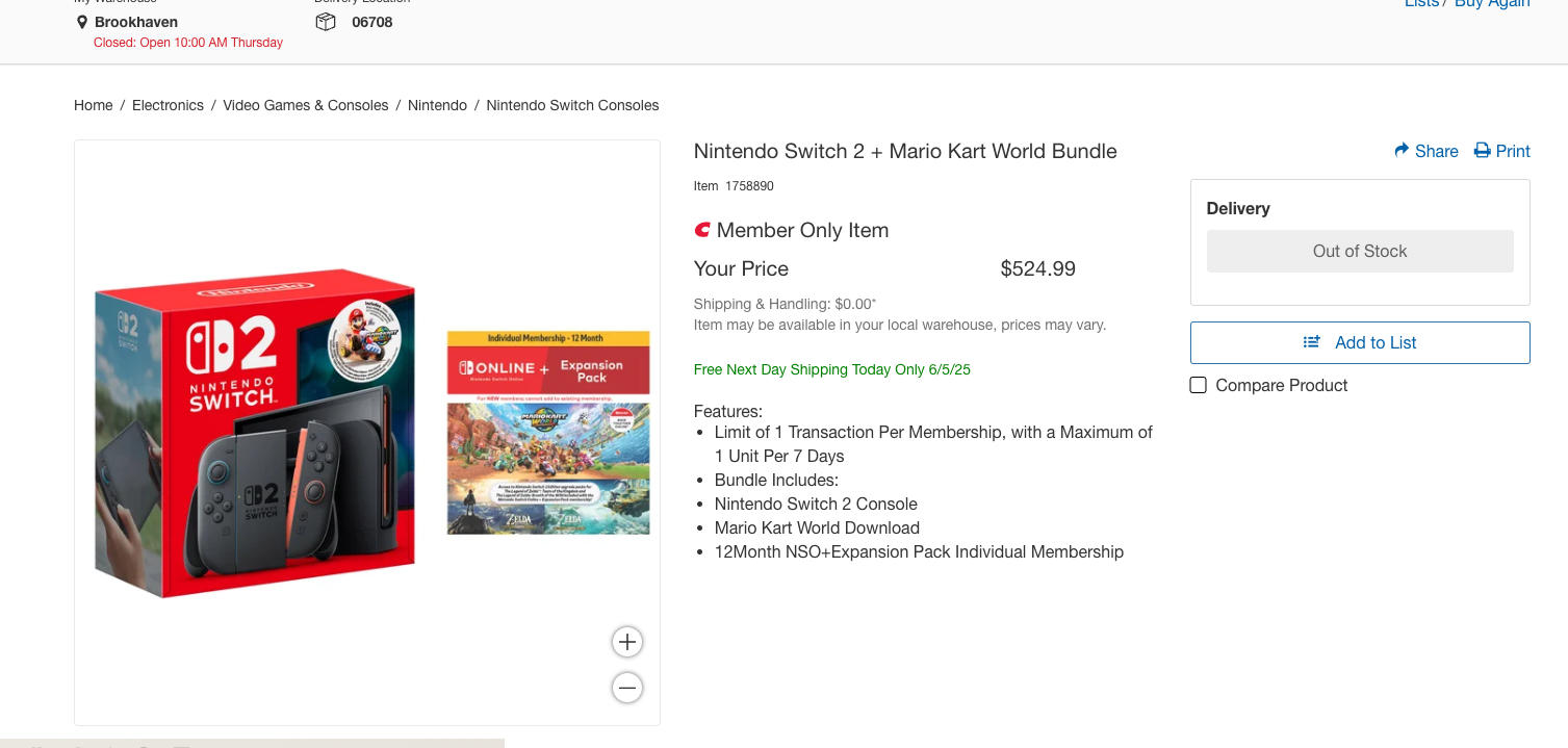 Costco Switch 2
