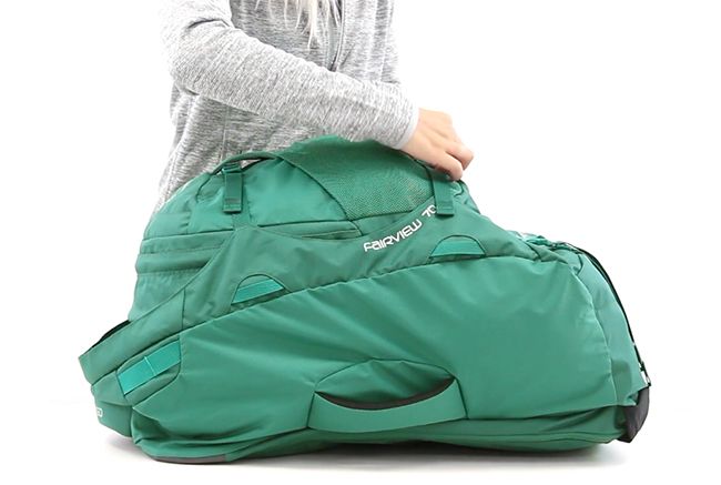 The day pack can be zipped and clipped on for extra safety