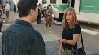 Jennifer Anniston and David Schwimmer in the Uber Eats Super Bowl commercial