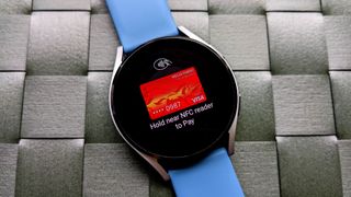 Samsung Pay Galaxy Watch 4 Closeup