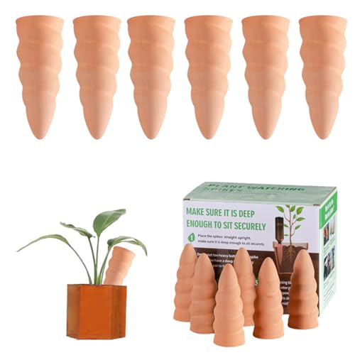Plant Watering Devices, Self Watering Spikes, Vacation Plant Watering Dripper, 6 Pack Automatic Drip System Irrigation Equipment Tool, for Indoor Outdoor Home and Office Plants