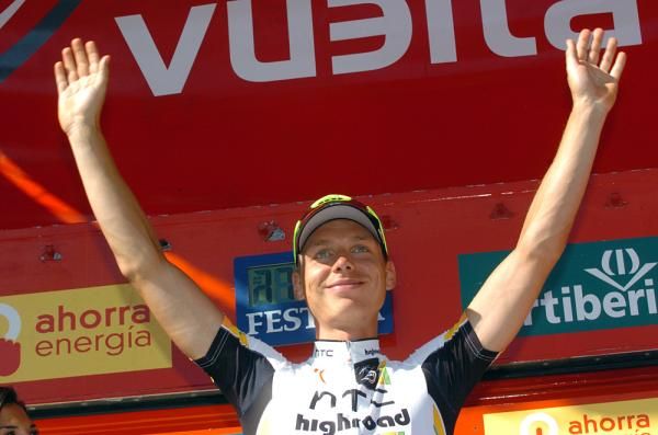 Tony Martin celebrates another time trial victory.