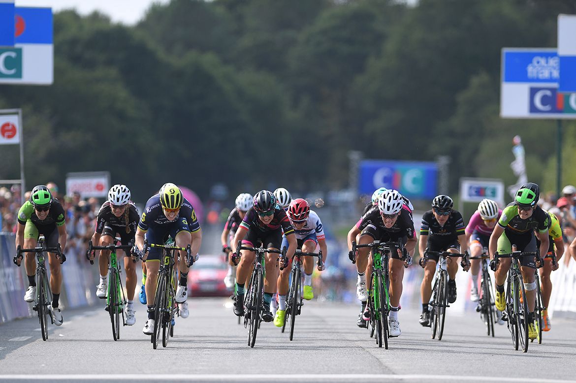 Sprinting for minor placings at the 2017 GP de Plouay