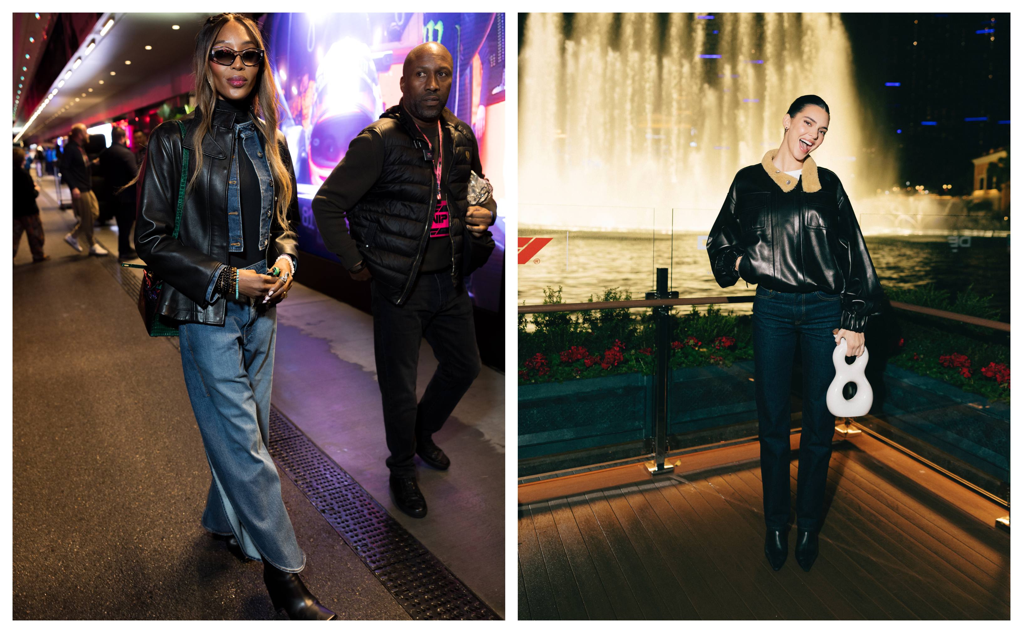 Naomi Campbell and Kendall Jenner at the formula 1 las vegas grand prix