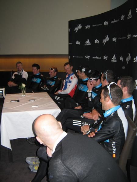 The Sky team line up for the press conference