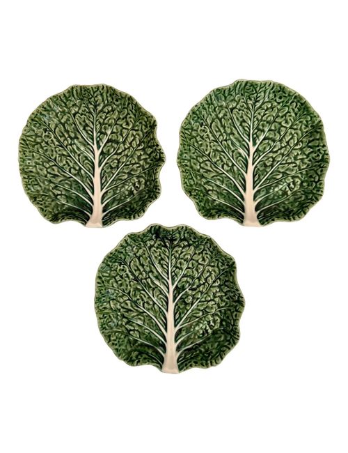 Set Of Three Cabbage Pattern Bowls