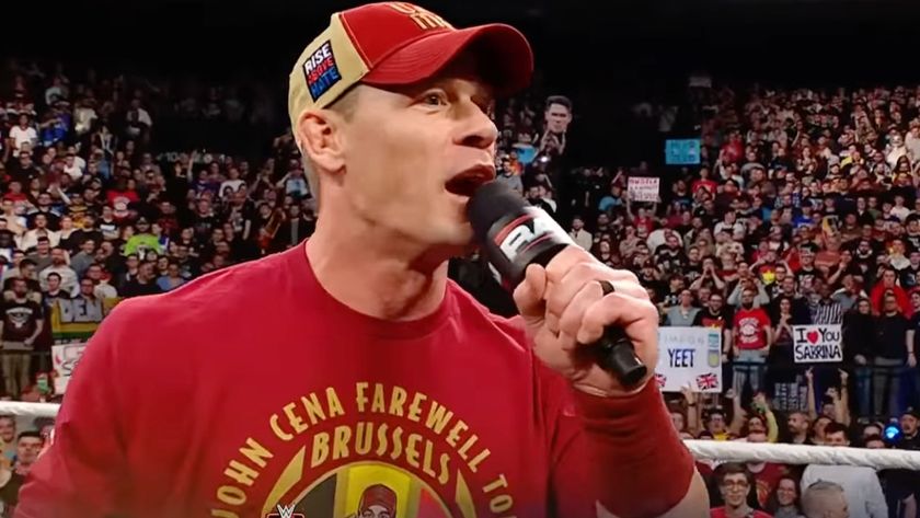 John Cena lecturing the crowd on Monday Night Raw