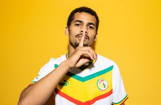 Iliman Ndiaye of Senegal poses during the official FIFA World Cup Qatar 2022 portrait session on November 17, 2022 in Doha, Qatar.