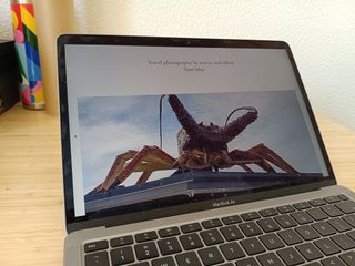 Website being edited in Squarespace on laptop on desk