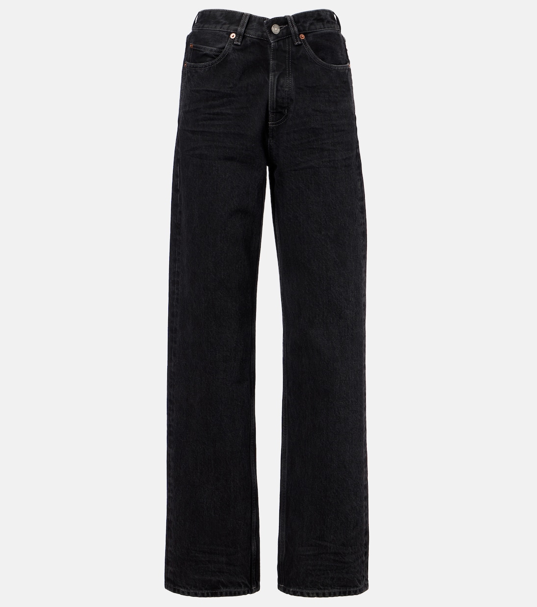 V-Waist Wide-Leg Jeans