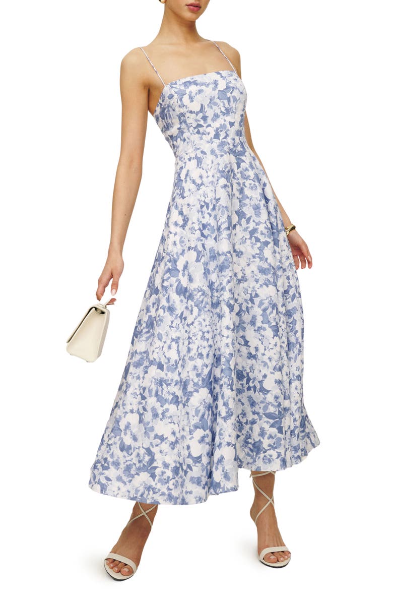 Monette Floral Linen Maxi Dress