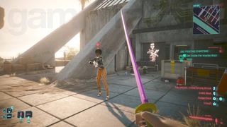 Cyberpunk 2077 Phantom Liberty Treating Symptoms Voodoo Boy standing outside base