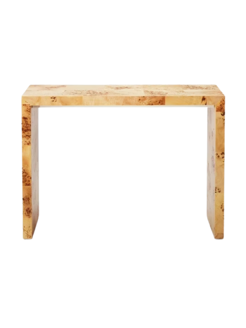 Ogden Burled Wood Console Table 