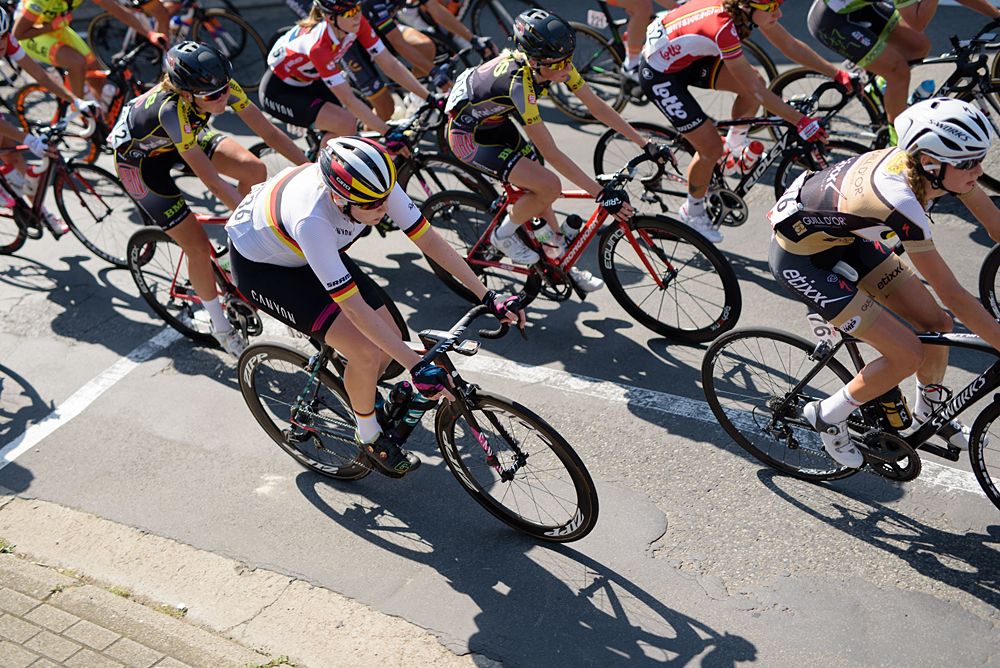 Mieke Kr&ouml;ger (CANYON//SRAM Racing) at the 108 km Stage 2 of the Lotto Belgium Tour 2016 on 8th September 2016