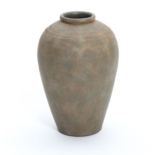 August Grove® Rustic Brown Terracotta 14.6-Inch Tall Urn Vase & Reviews | Wayfair