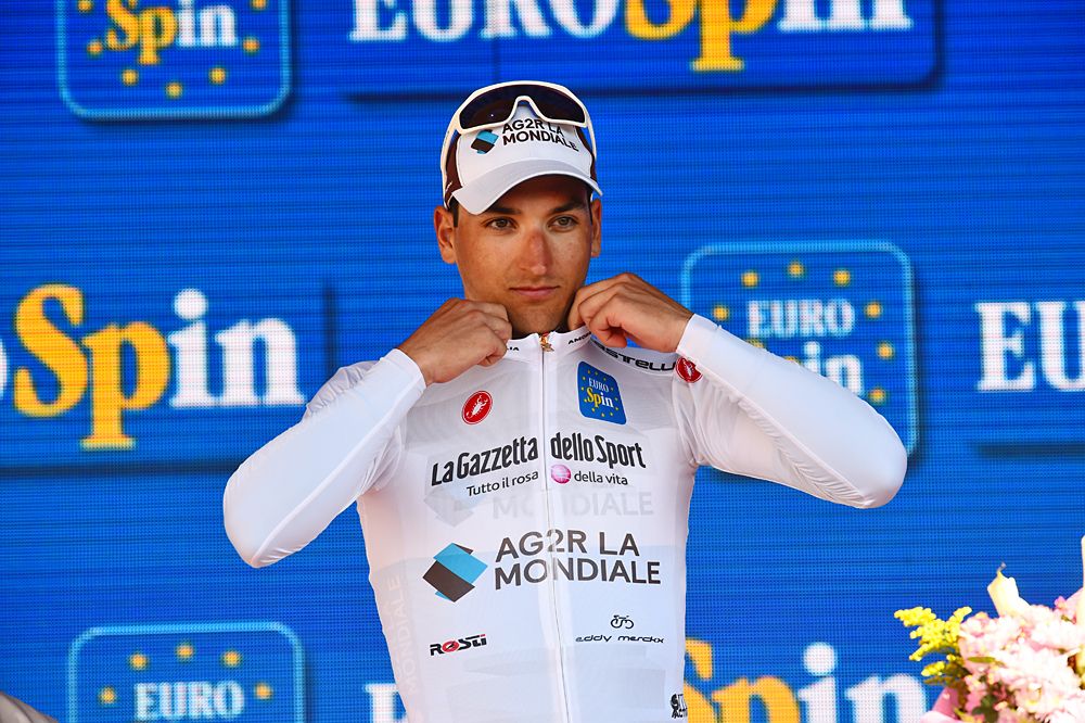 Nans Peters (Fra) AG2R La Mondiale in the best young rider lead at the Giro d'Italia