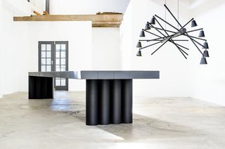 Heavy metal black and grey table
