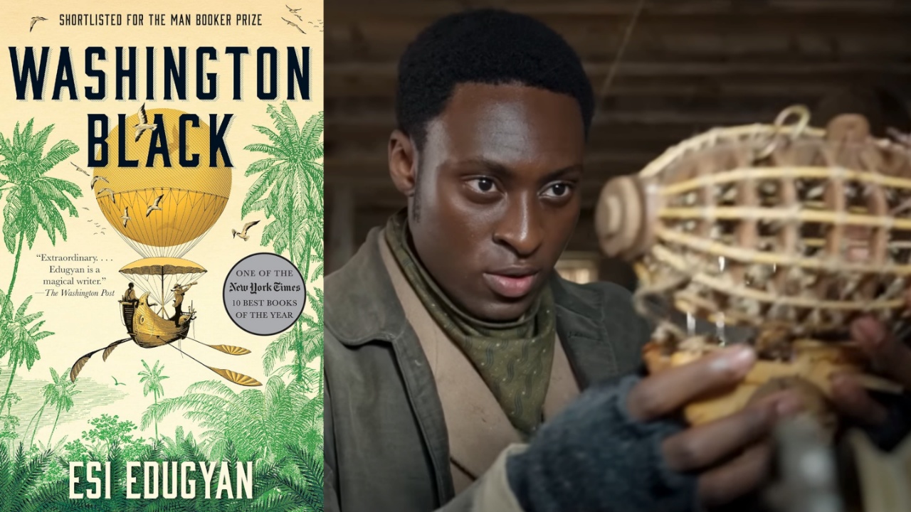Washington Black novel cover and still from Hulu series