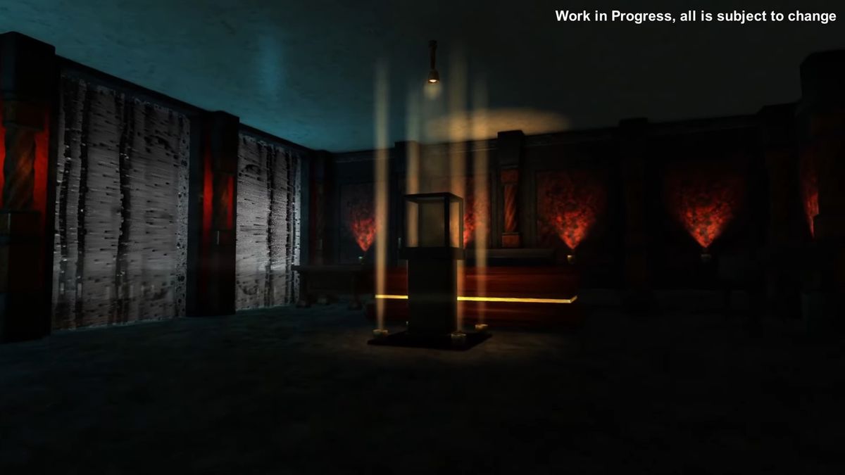 Strange museum/art display rendered in skyrim engine