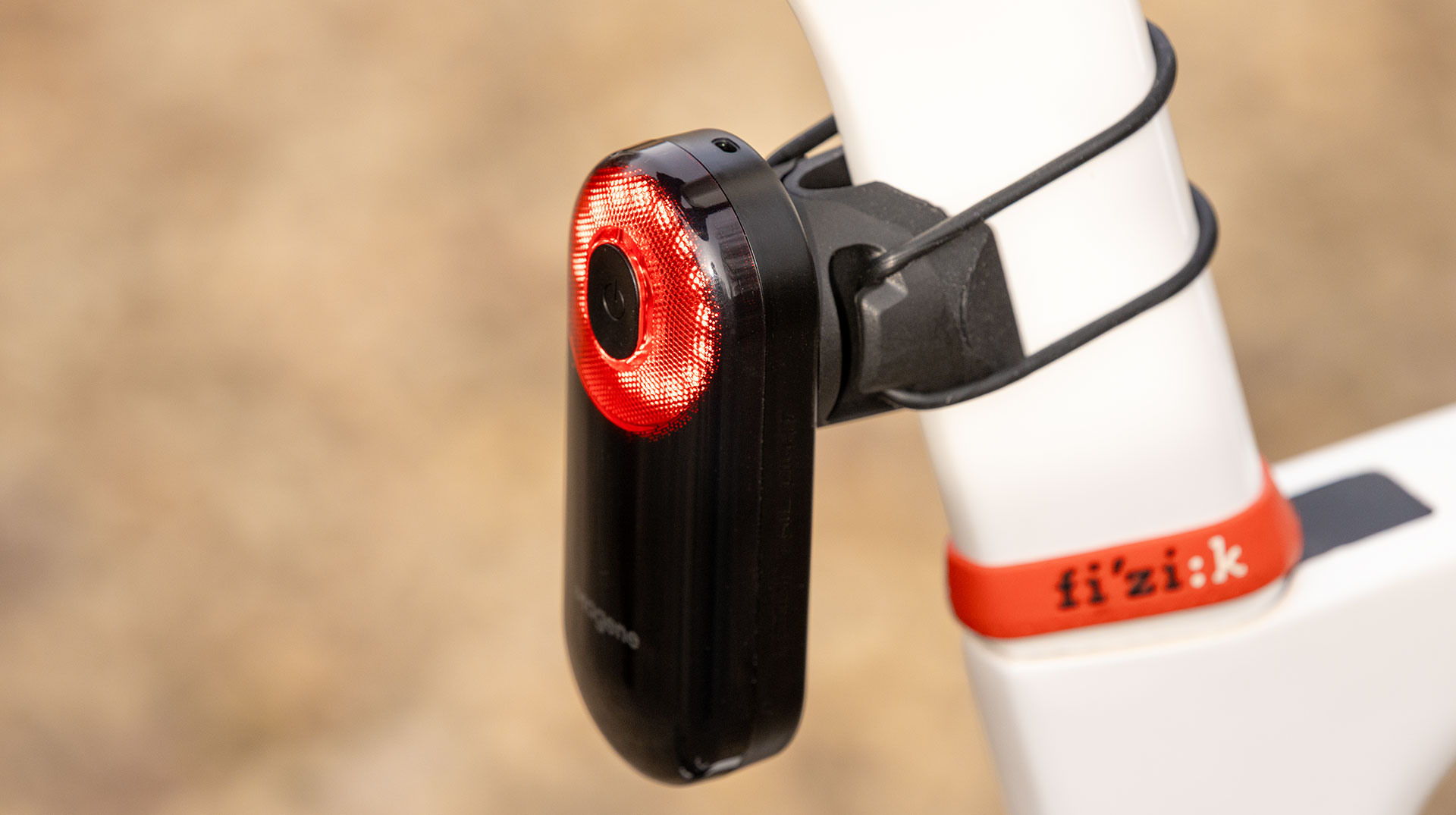 Magene L508 bike radar, pictured from the rear, three-quarters on