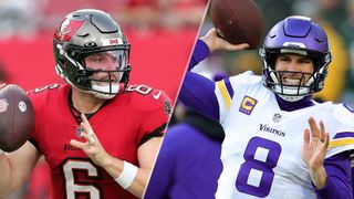 Composite image of Baker Mayfield (L) and Kirk Cousins (R) ahead of the Buccaneers vs Vikings live stream