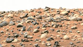 a patch of red martian ground studded with big boulders.