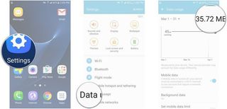 Launch the Settings app, tap Data usage