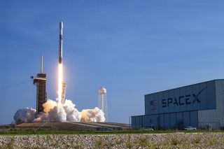 SpaceX called off the launch of a Falcon 9 rocket carrying 60 Starlink satellites on Oct. 22, 2020 at Cape Canaveral Air Force Station, Florida. Here, the first stage of that Falcon 9 launches a previous Starlink mission from NASA's Kennedy Space Center on Sept. 3.