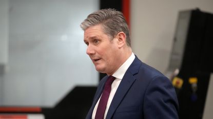 Kier Starmer during a visit to Burnely