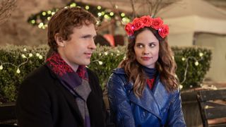 Sarah Ramos and William Moseley sitting together in Christmas in Notting Hill