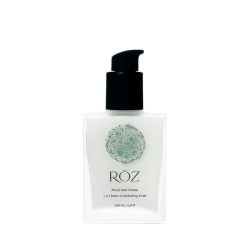R&amp;#332;z Leave-In Conditioner - Lightweight Milk Hair Serum &amp;amp; Heat Protectant for Hydrating Fine, Curly &amp;amp; Wavy Hair | Hydrating, Smoothing, Frizz-Fighting | Silicone-Free, Color-Safe | 3.4 Oz