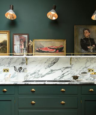 Green painted kitchen by deVOL