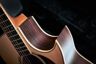 The depth of the Florentine cutaway ensures easy access to the guitar’s 17 frets.