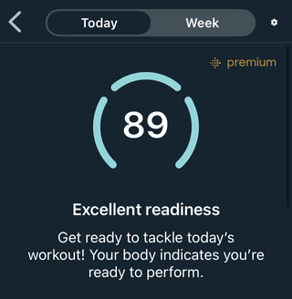 Fitbit app readiness score