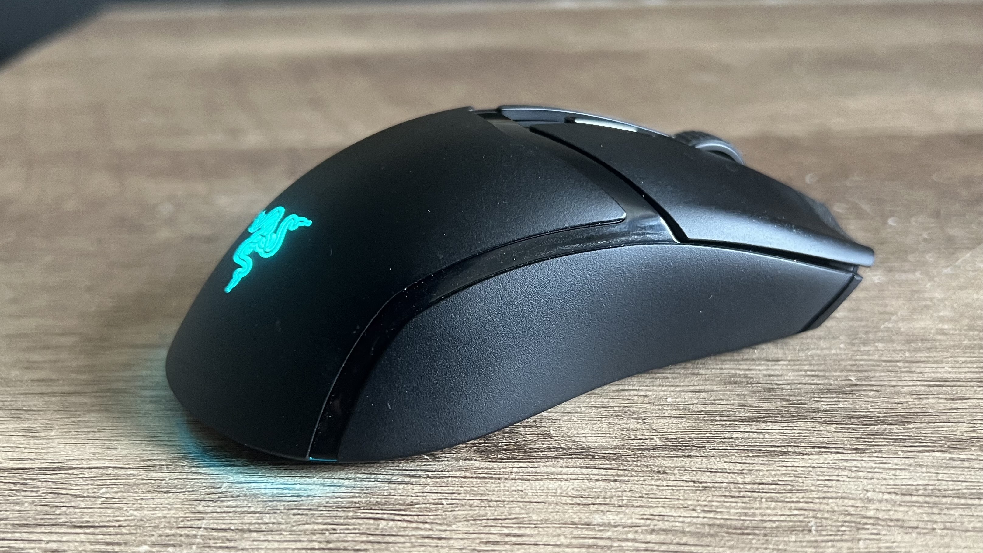 Side view of Razer Cobra Hyperspeed with RGB switched on
