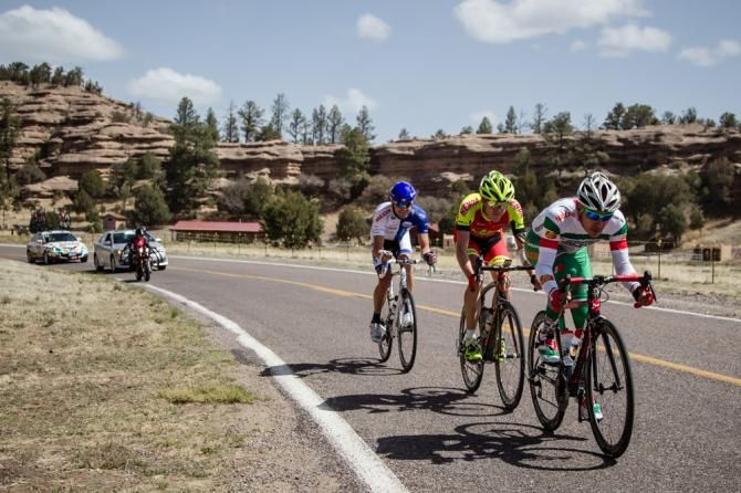 Luis Davila (Jelly Belly) leading todays long breakaway
