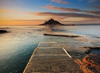 St Michael's Mount at dawn, Cornwall, England
