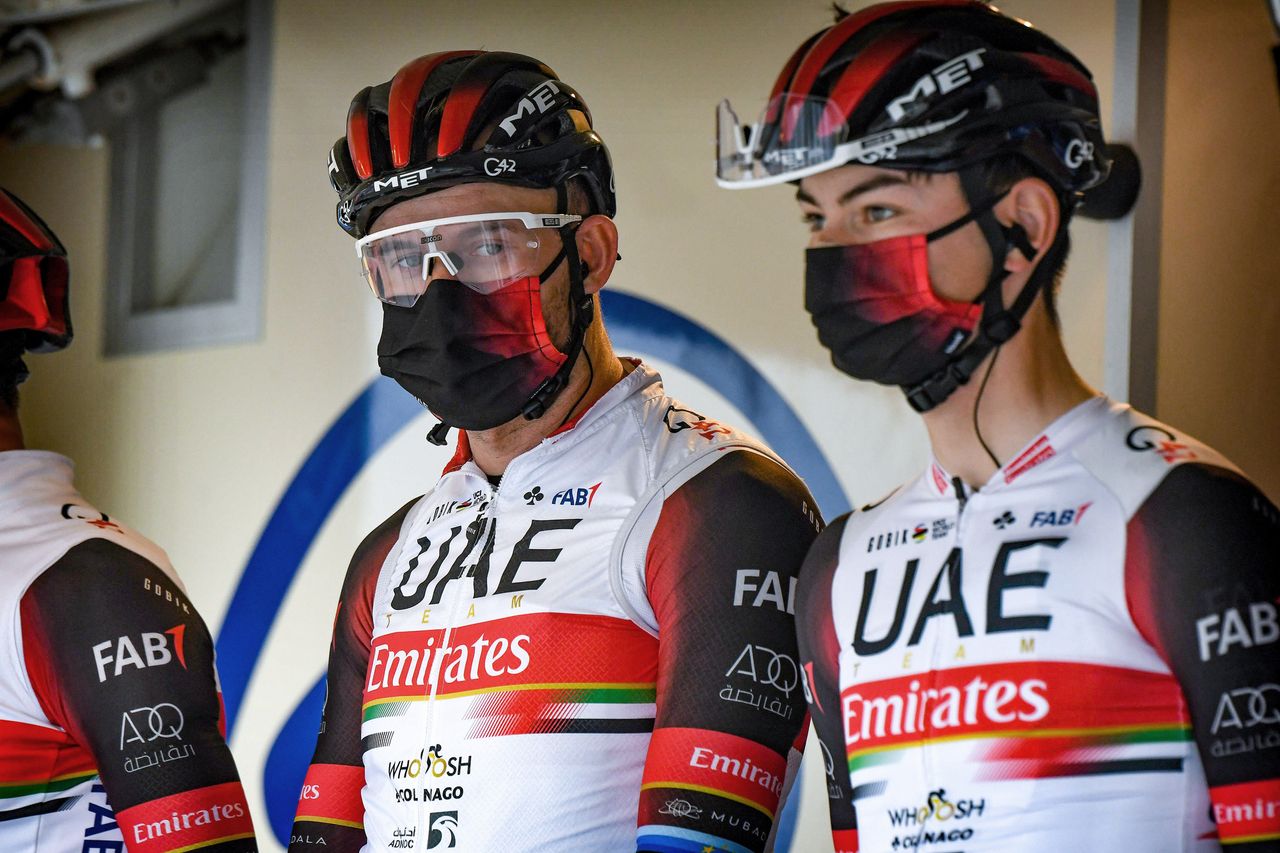 Tour de la Provence 2021 6th Edition 2nd stage Cassis Manosque 1747 km 12022021 Alexander Kristoff NOR UAE Team Emirates Alessandro Covi ITA UAE Team Emirates photo William Cannarella CVBettiniPhoto2021