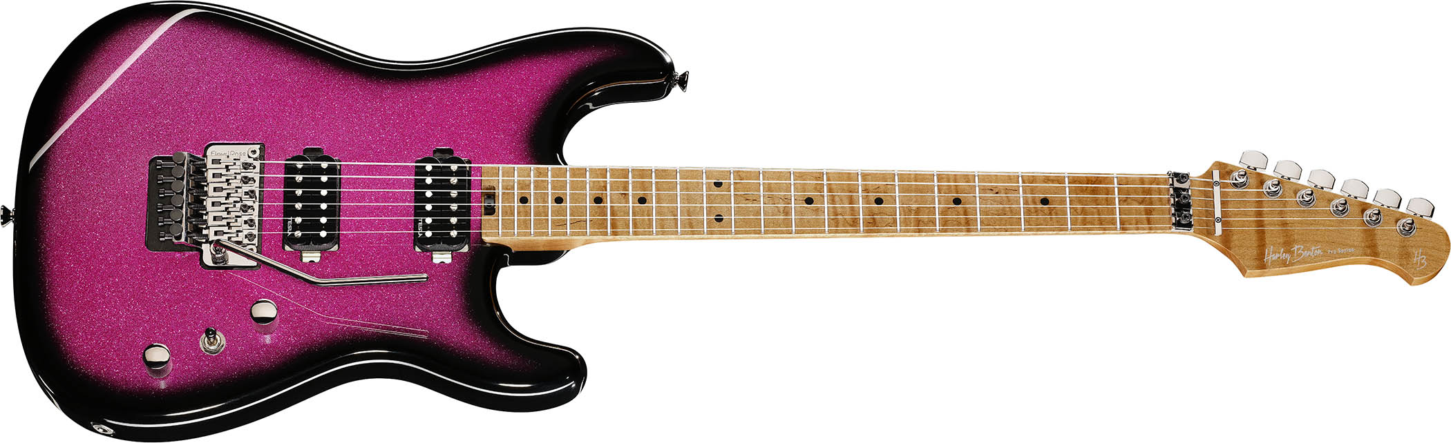 Harley Benton goes for the '80s vibe as it refreshes its ST-80FR shred guitars in six Sparkle Burst finishes &ndash; including Hologram.